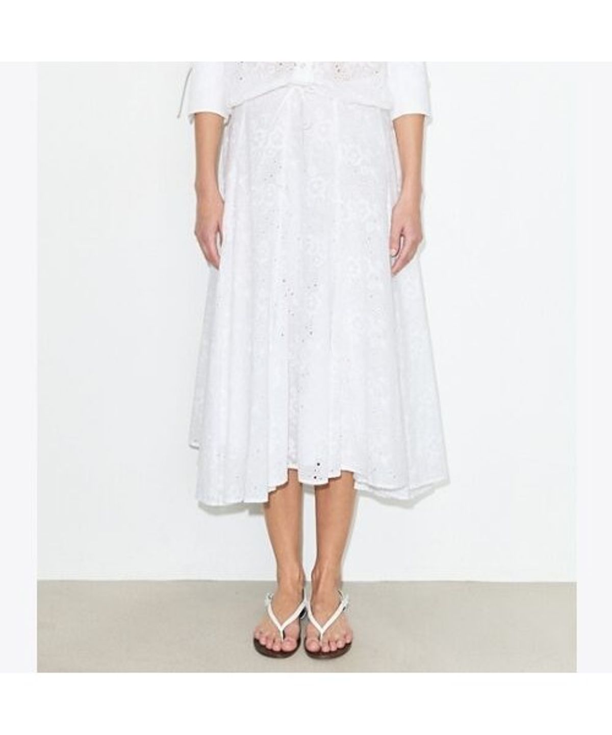 토리버치(TORYBURCH) 아일렛 코튼 스커트 - 화이트