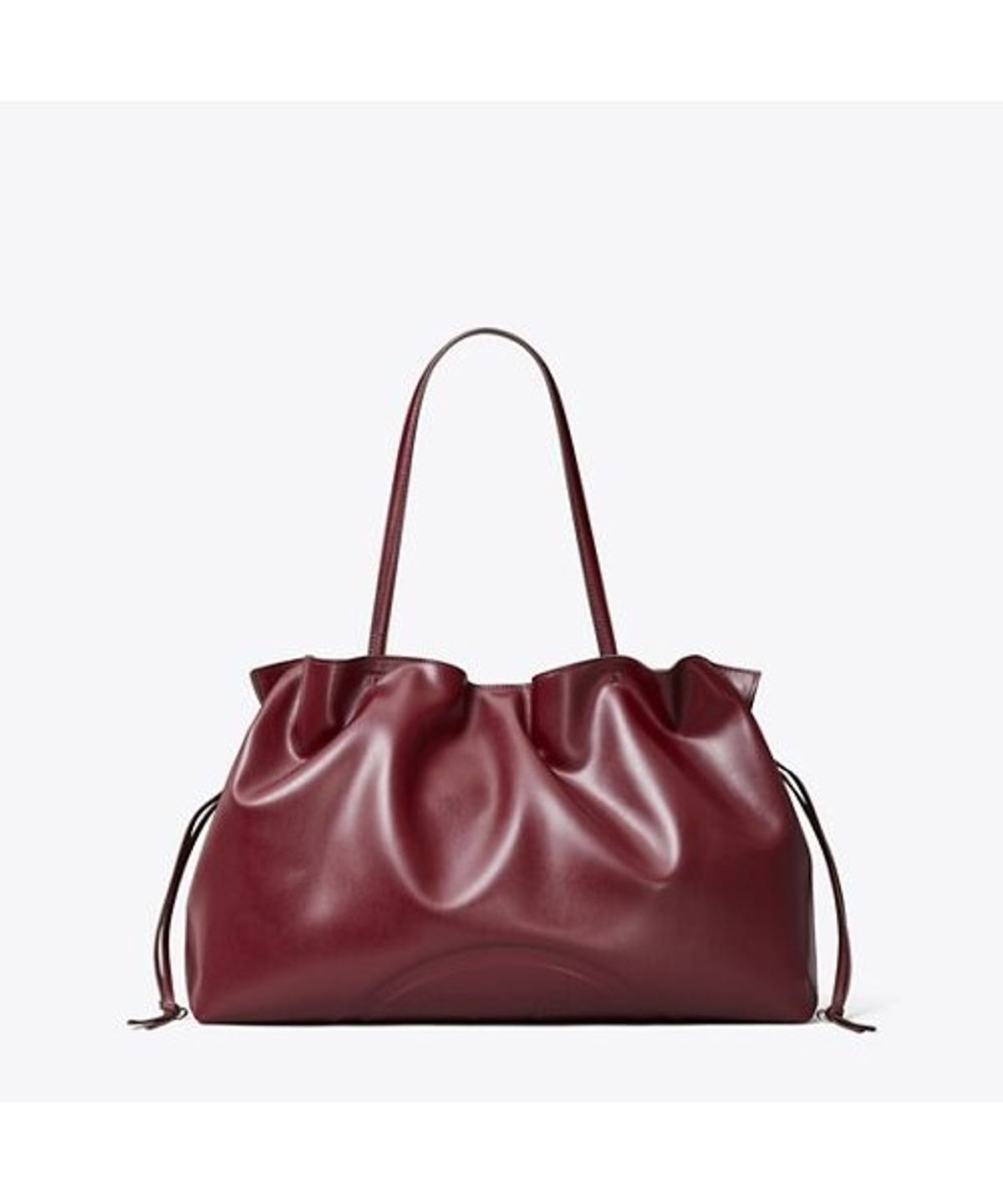 토리버치(TORYBURCH) 엘라 리사이클 드로스트링 토트 - 멀롯