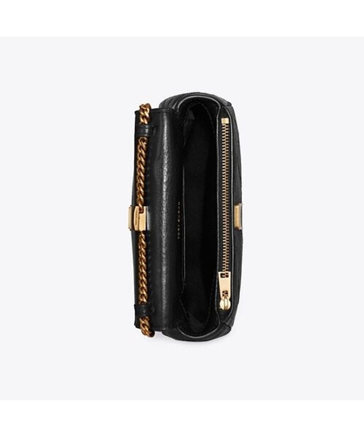 토리버치(TORYBURCH) 찰리 퀼티드 탑 핸들 체인 월렛 - 블랙