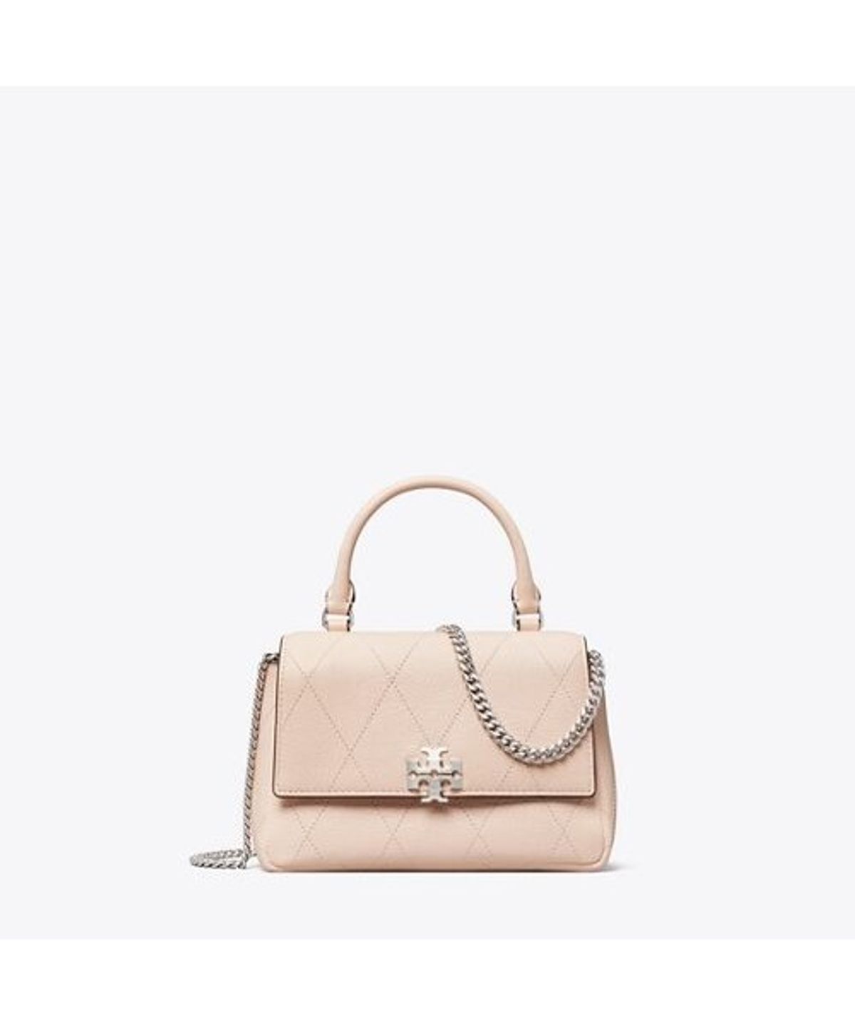 토리버치(TORYBURCH) 찰리 퀼티드 탑 핸들 체인 월렛 - 소프트 핑크