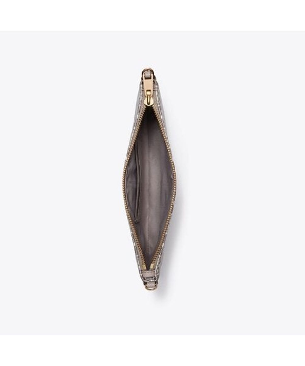 토리버치(TORYBURCH) 티 모노그램 코티드 자카드 포쉐트 - 차콜