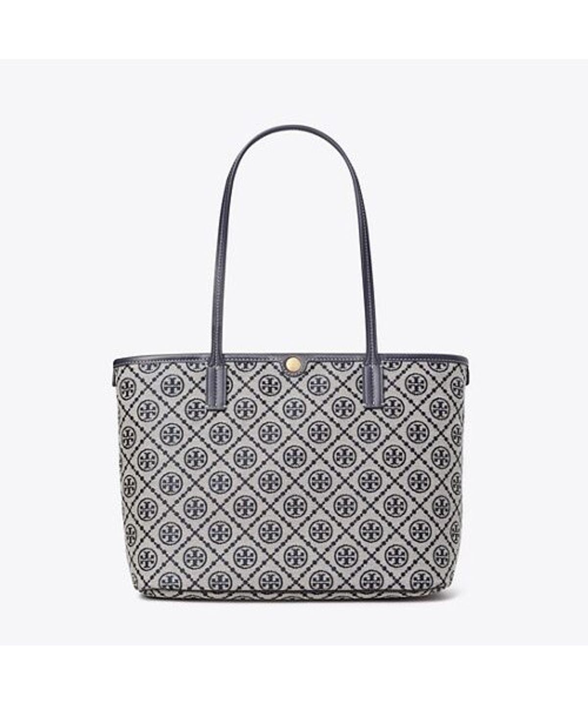 토리버치(TORYBURCH) 티 모노그램 스몰 집 토트 - 토리 네이비