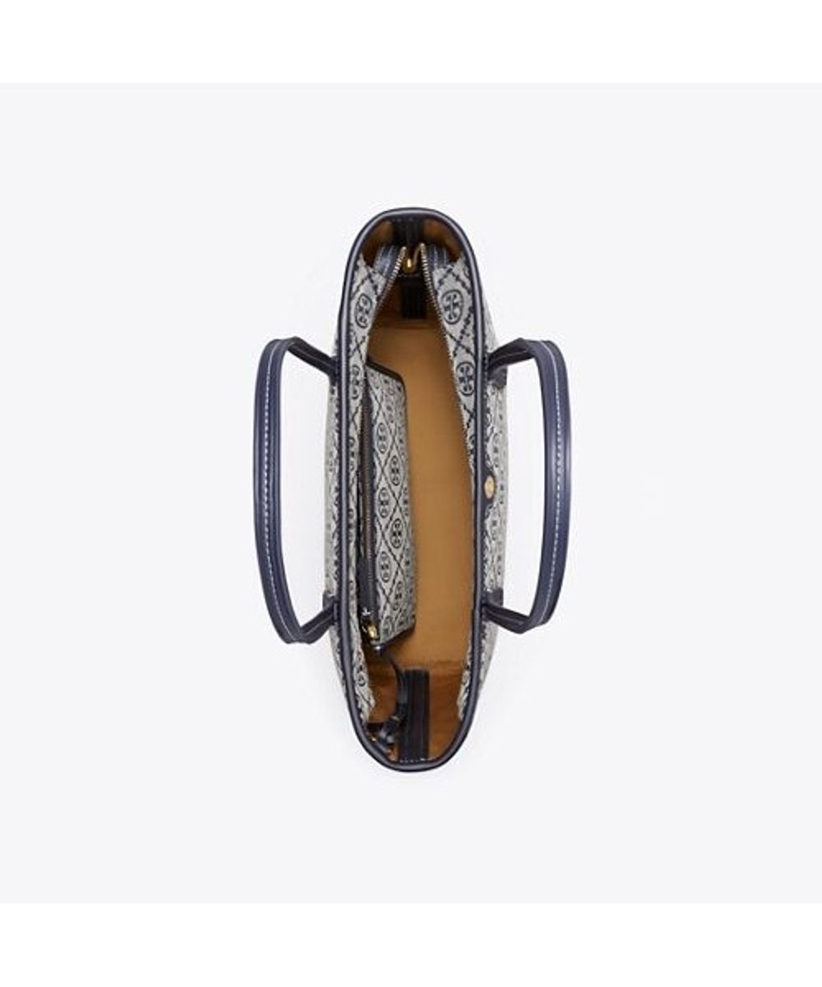 토리버치(TORYBURCH) 티 모노그램 스몰 집 토트 - 토리 네이비