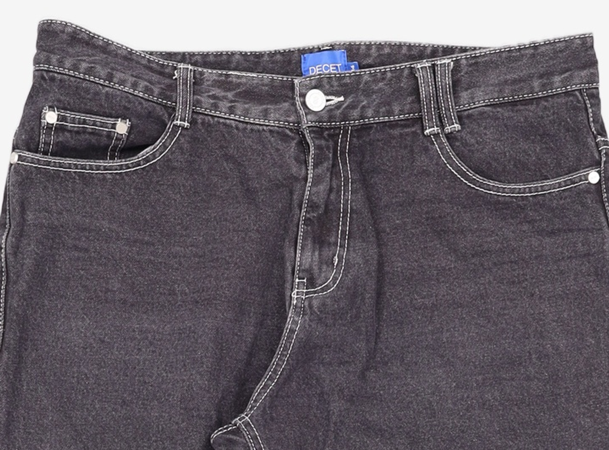 데케트(DECET) [스프링/썸머]Dawn Semi Wide Jeans DCPT002Black 34