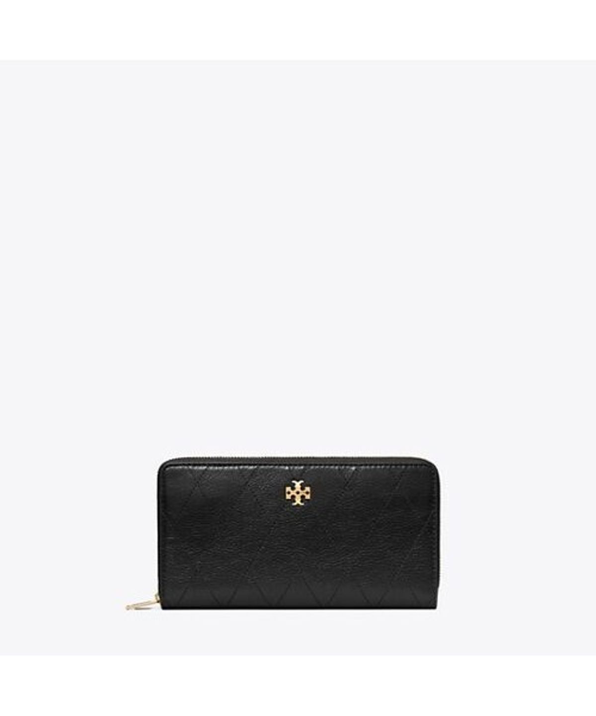 토리버치(TORYBURCH) 찰리 퀼티드 집 콘티넨탈 월렛 - 블랙