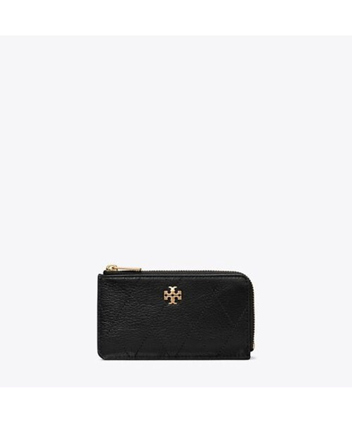 토리버치(TORYBURCH) 찰리 퀼티드 집 카드 케이스 - 블랙 / 참