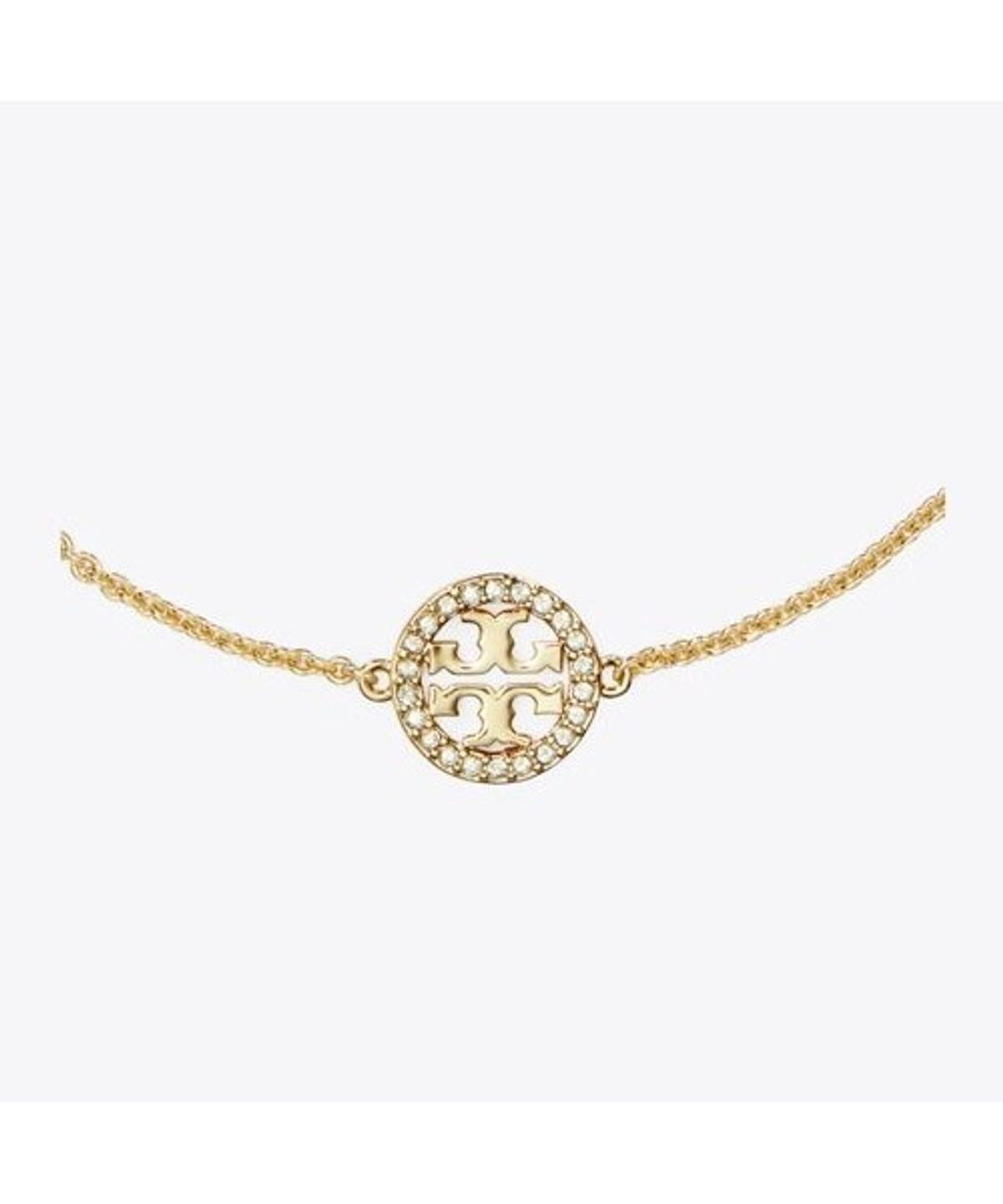 토리버치(TORYBURCH) 델리케이트 아이콘 파베 체인 브레이슬릿 - 토리 골드 / 크리스탈