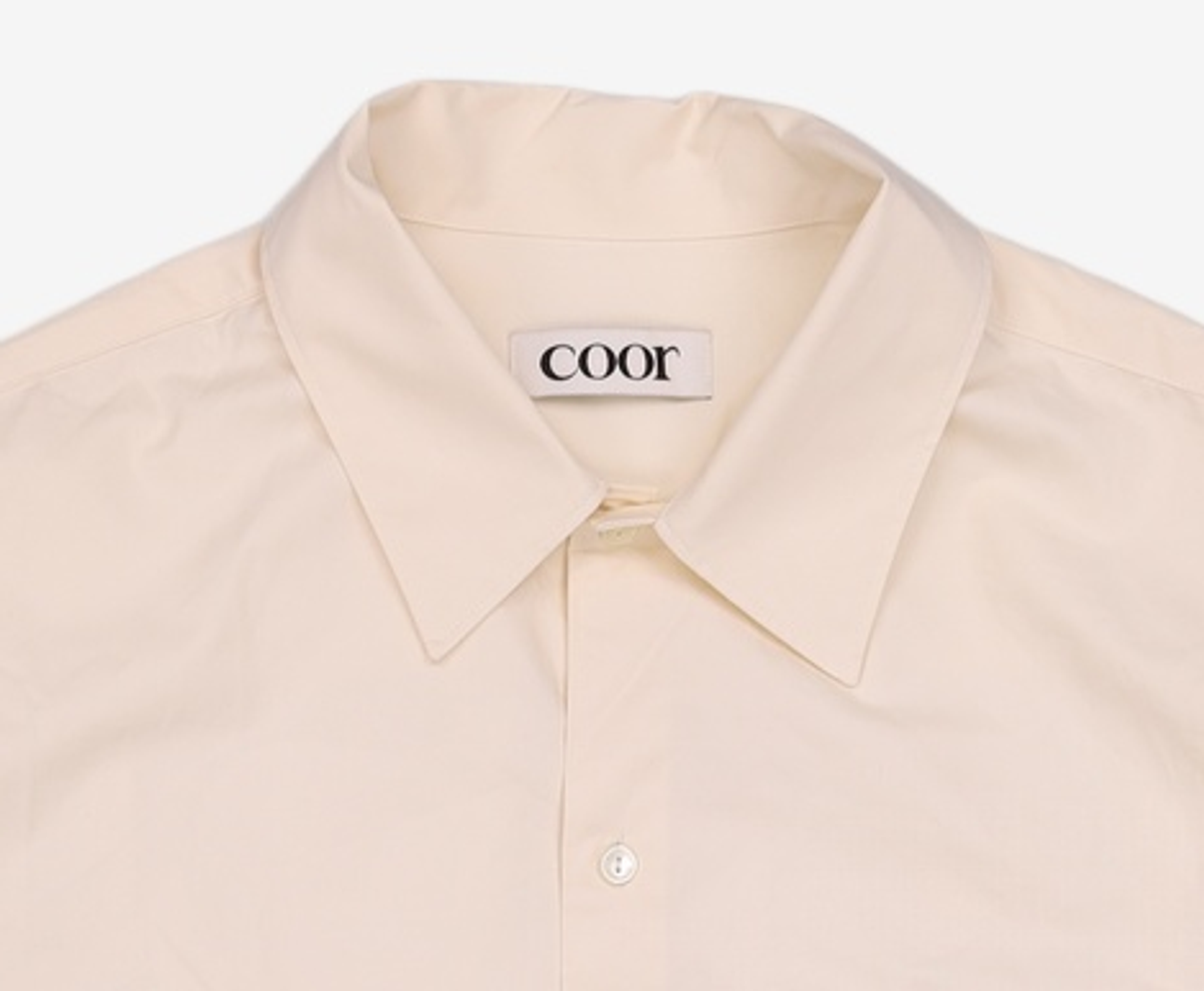 쿠어(COOR) 수피마 코튼 슬라우치 셔츠 (아이보리) FREE