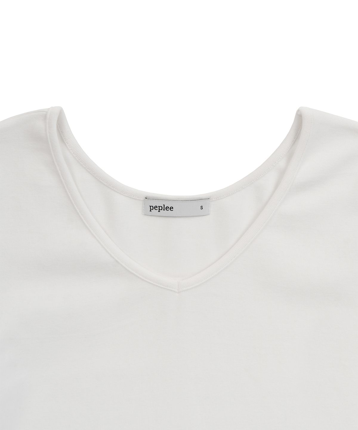 페플리(PEPLEE) V-Neck 3/4 Sleeve Tee (White)
