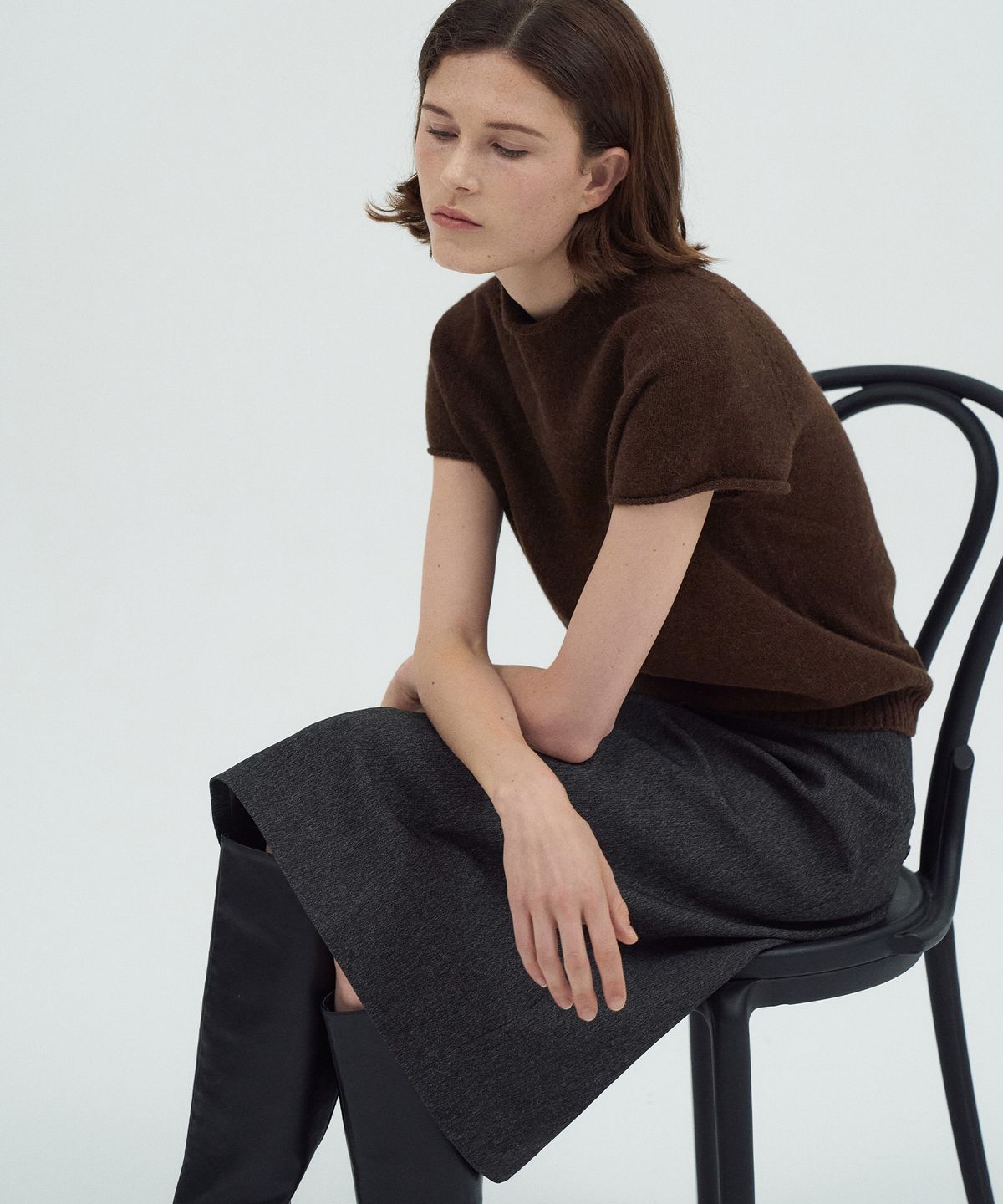라메레이(LAMEREI) Holgament High Neck Cap Sleeve Knit Top[LMBEAUKN286]-3color