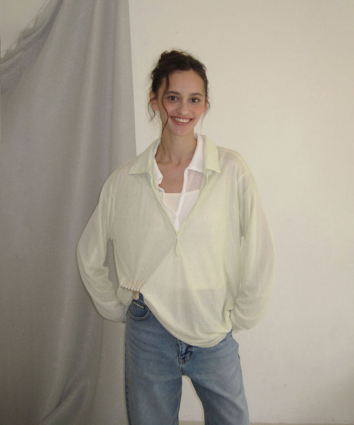 어패럴아카이브(APPAREL ARCHIVE) Veil sheer layered knit - Mint