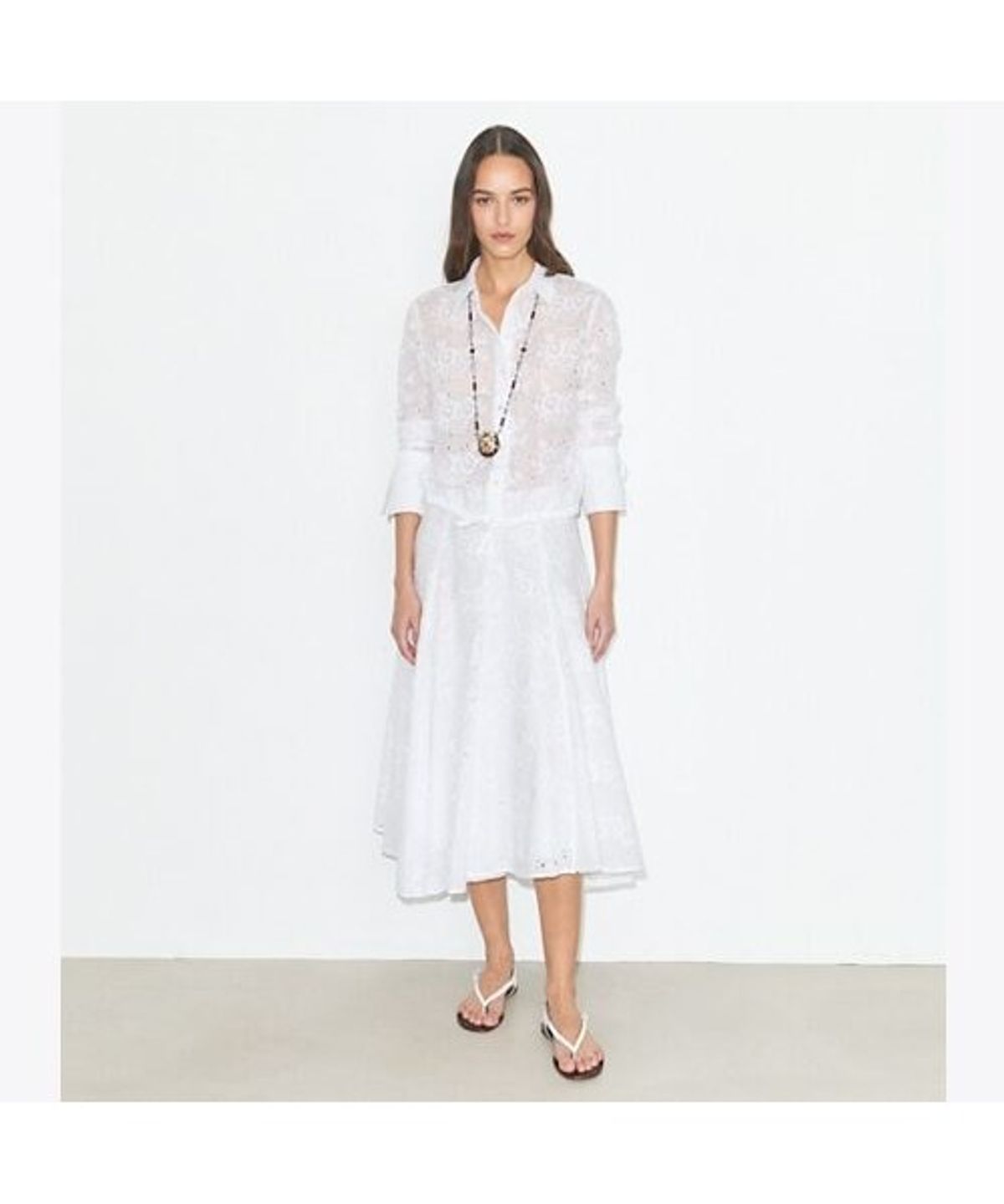 토리버치(TORYBURCH) 아일렛 코튼 블라우스 - 화이트