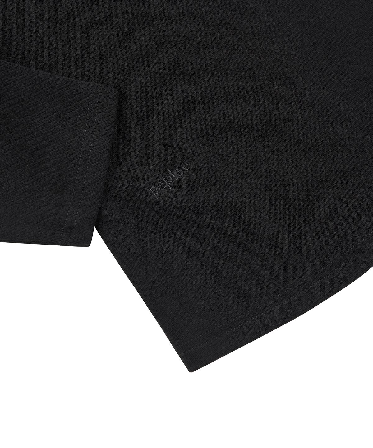 페플리(PEPLEE) V-Neck 3/4 Sleeve Tee (Black)