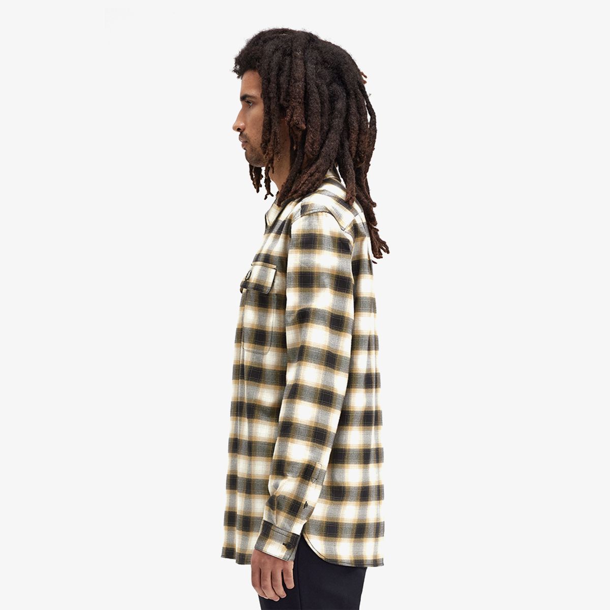 프레드페리(FRED PERRY) [Sport] 하프 집 체크 셔츠 - 에크루 AFPM2438513-560