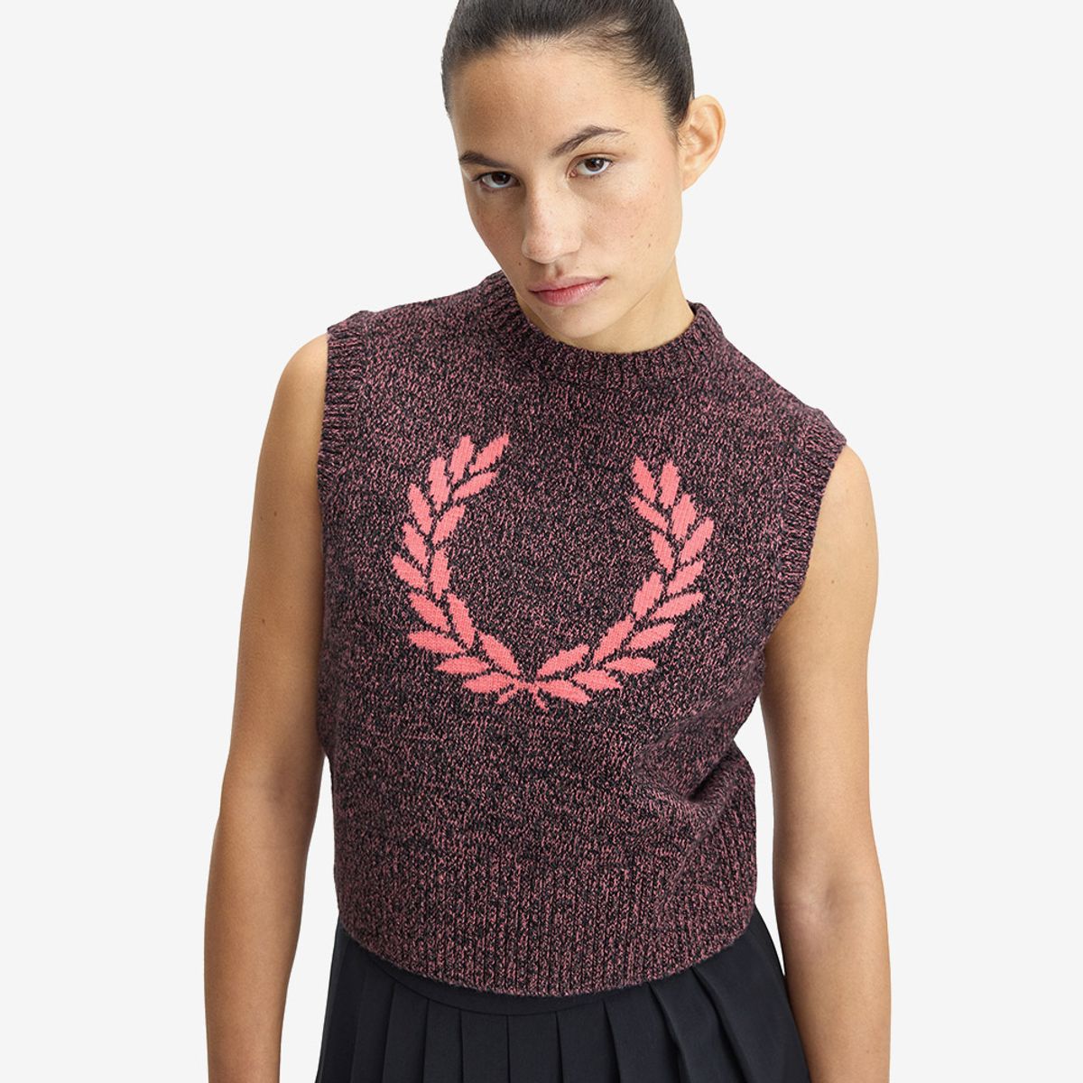 프레드페리(FRED PERRY) [Womens] 트위스트 말 니트 베스트 - 플라밍고 탄 AFPF2531134-Z15