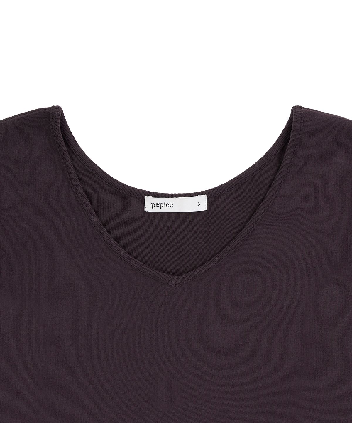 페플리(PEPLEE) V-Neck 3/4 Sleeve Tee (Purple)