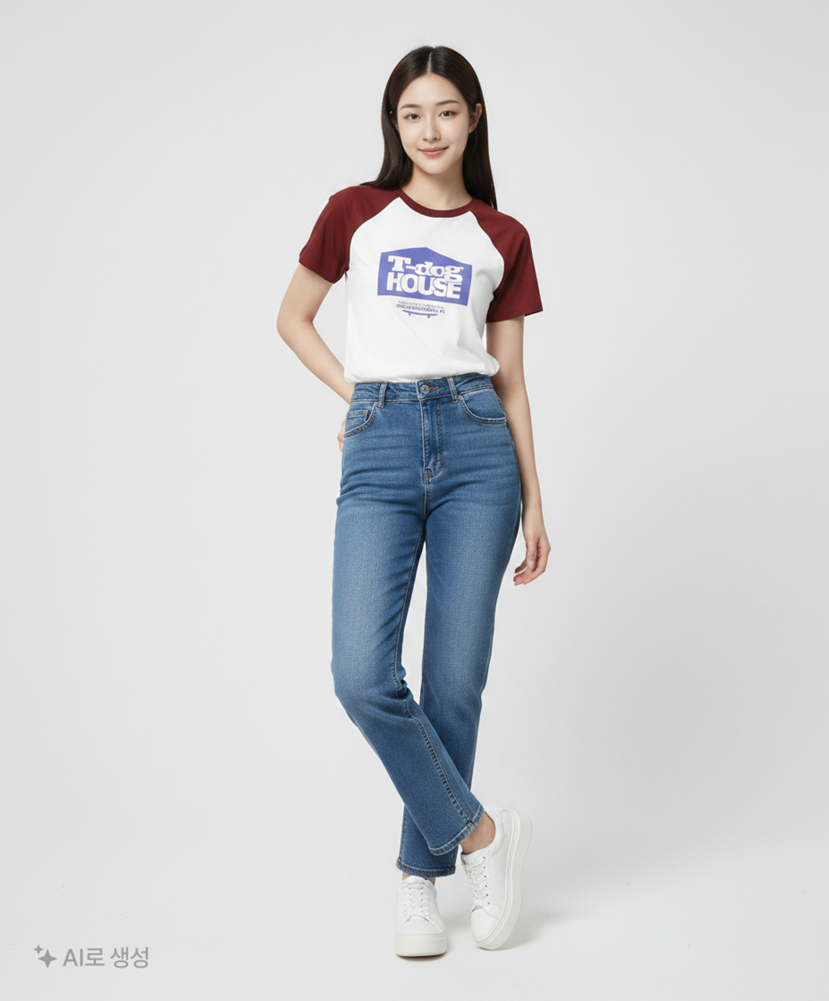 어반디타입(URBANDTYPE) 독 하우스 그래픽 래글런 티셔츠_블랙 ws