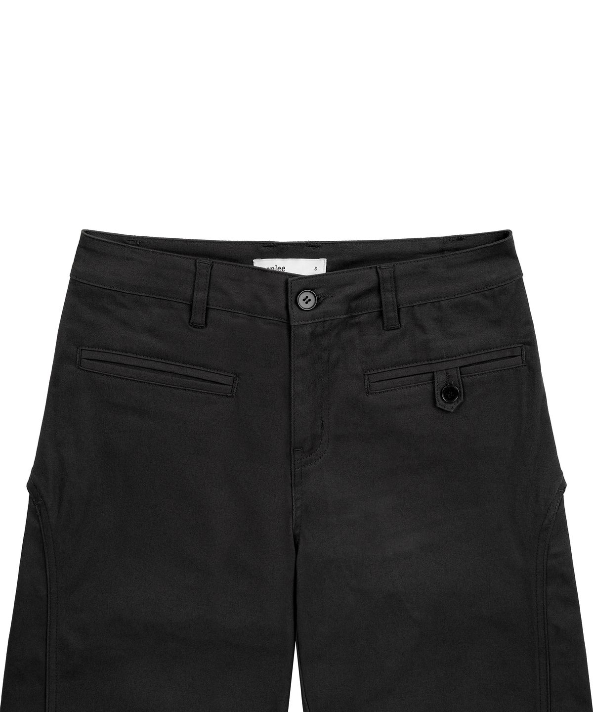 페플리(PEPLEE) Back Flap Curved Capri Pants (Black)