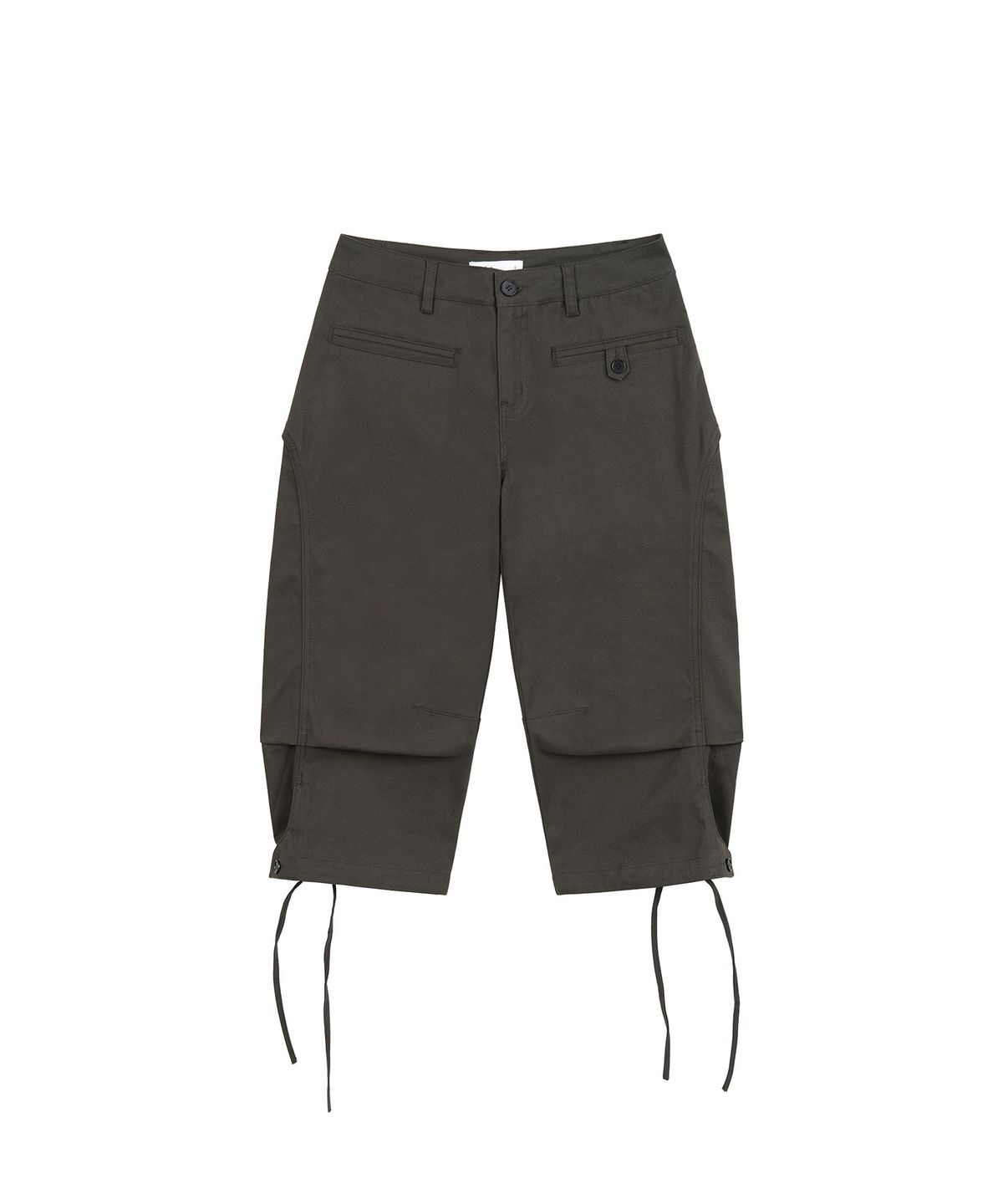 페플리(PEPLEE) Back Flap Curved Capri Pants (Charcoal)