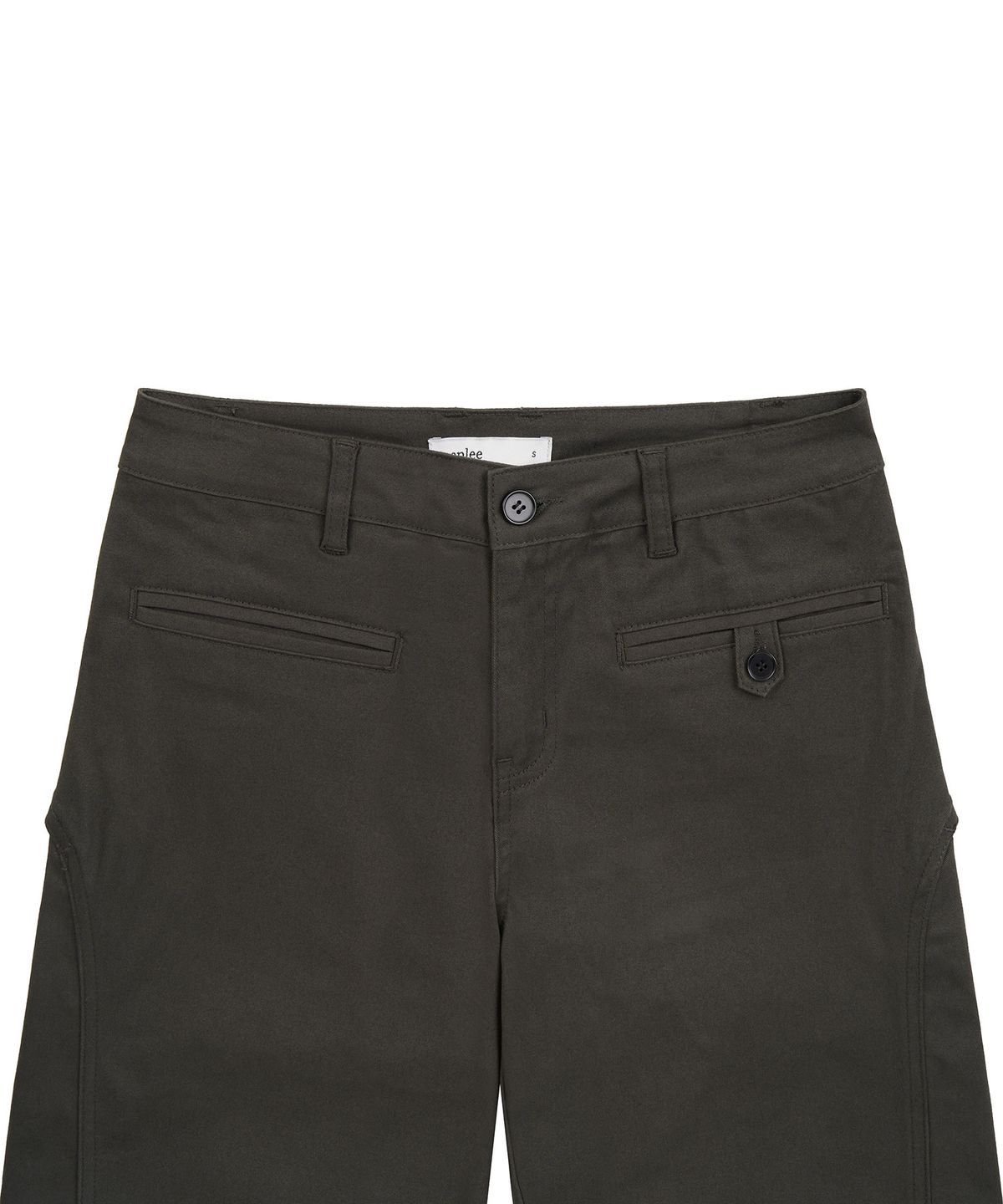 페플리(PEPLEE) Back Flap Curved Capri Pants (Charcoal)