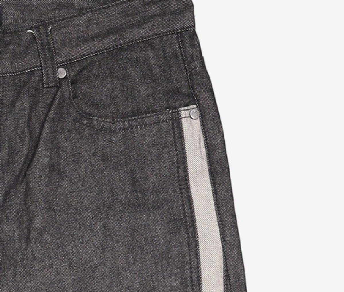 애드오프(ADDOFF) WAVE CURL LINE WIDE DENIM PANTS BLACK 50