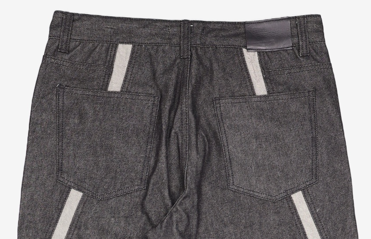애드오프(ADDOFF) WAVE CURL LINE WIDE DENIM PANTS BLACK 50