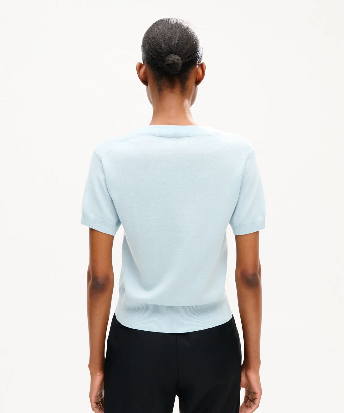 겐조(KENZO) 여성 RWS 겐조 시그니처 메리노 풀오버 반팔 탑_K263AW3401LBX