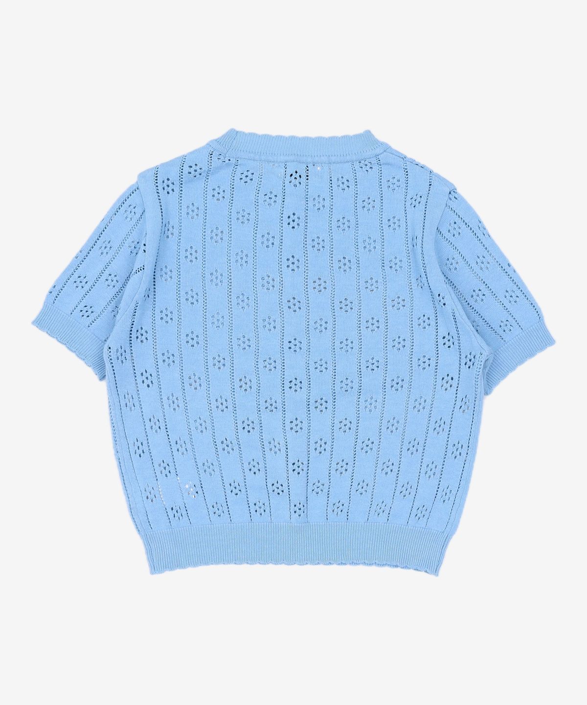 어몽(AMONG) A FLOWER SEED CROCHET KNIT TOP_BLUE S