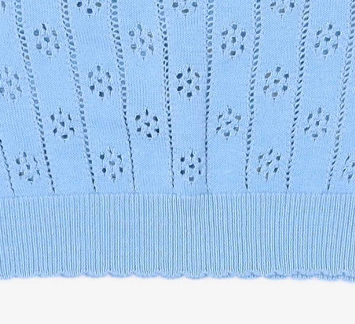 어몽(AMONG) A FLOWER SEED CROCHET KNIT TOP_BLUE S