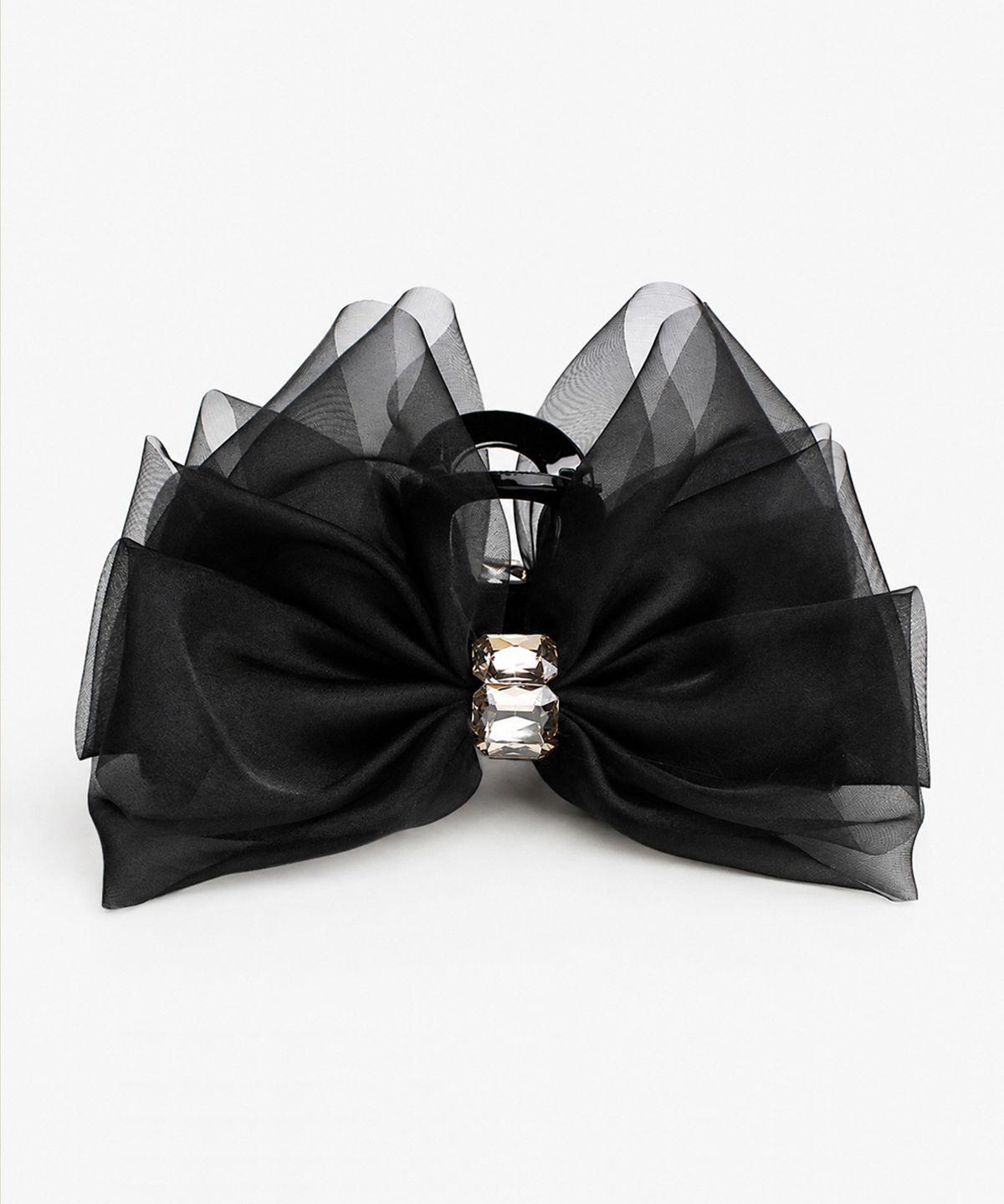 라코하(RACOHA) Belle Crystal Organza Hair Claw 크리스탈 오간자 리본 헤어집게핀