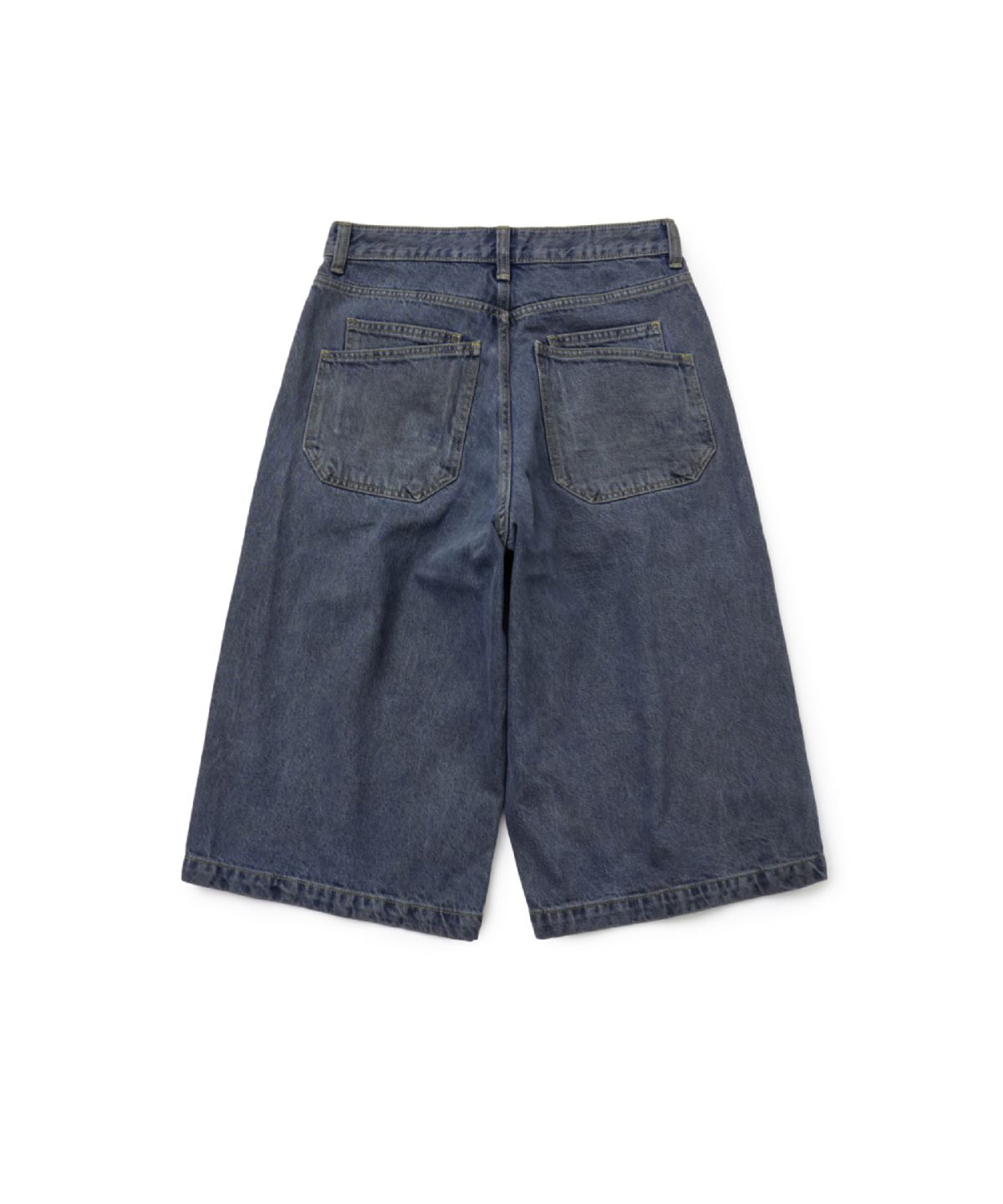해칭룸(HATCHINGROOM) Bermuda Denim Shorts Over Dyed Dusty Blue
