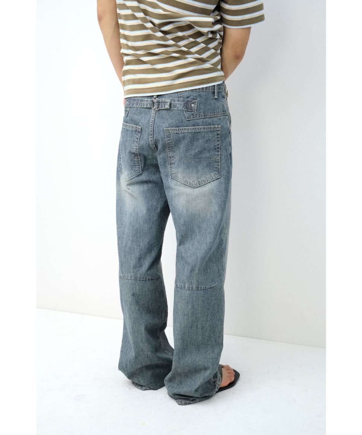 해칭룸(HATCHINGROOM) Cinch Back Jeans Vintage Blue
