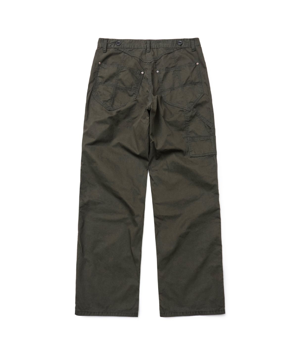 해칭룸(HATCHINGROOM) Shield Pants Herringbone Stripe Dyed Dark Khaki