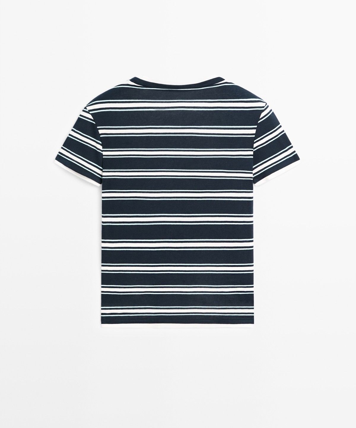 마시모두띠(MASSIMO DUTTI) 스트라이프 레이어드 반팔 티셔츠