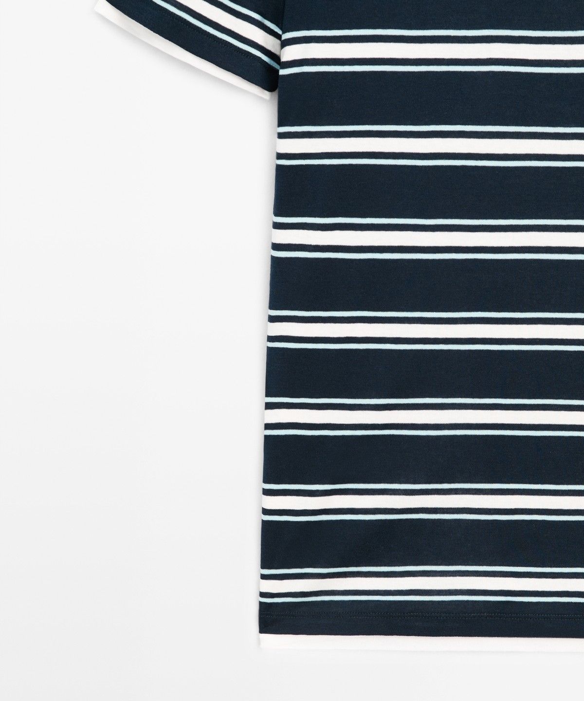 마시모두띠(MASSIMO DUTTI) 스트라이프 레이어드 반팔 티셔츠