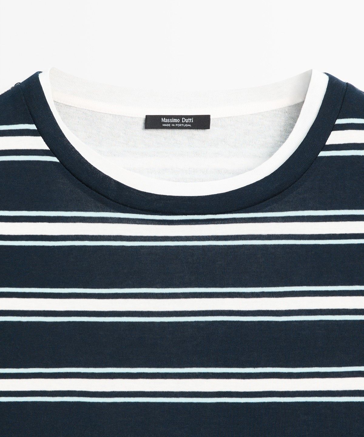마시모두띠(MASSIMO DUTTI) 스트라이프 레이어드 반팔 티셔츠