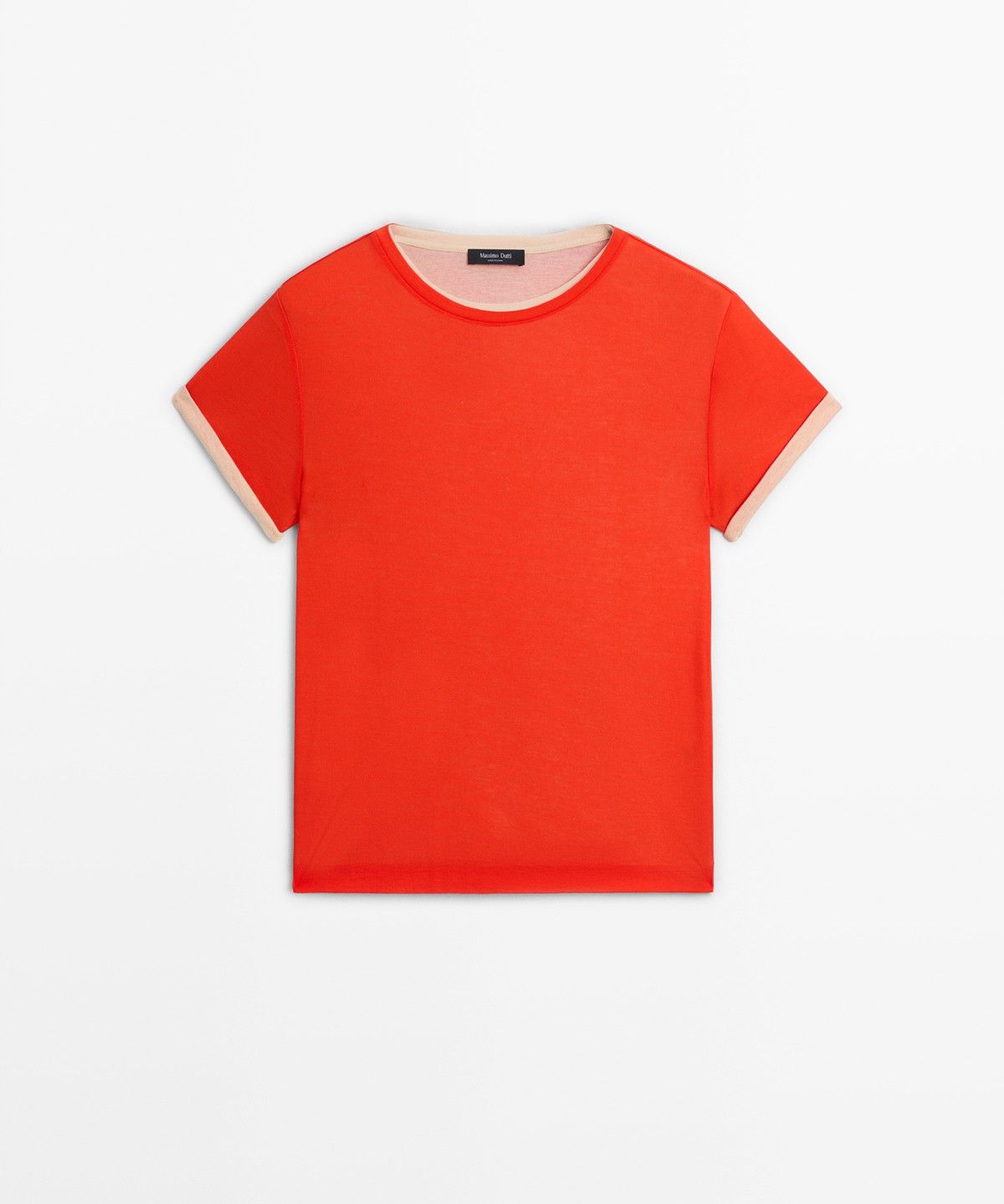 마시모두띠(MASSIMO DUTTI) 더블 마감 반팔 티셔츠