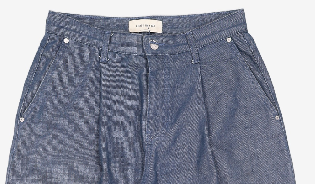 86로드(86ROAD) REAL WIDE ONE TUCK DENIM GREEN BLUE / WIDE 32