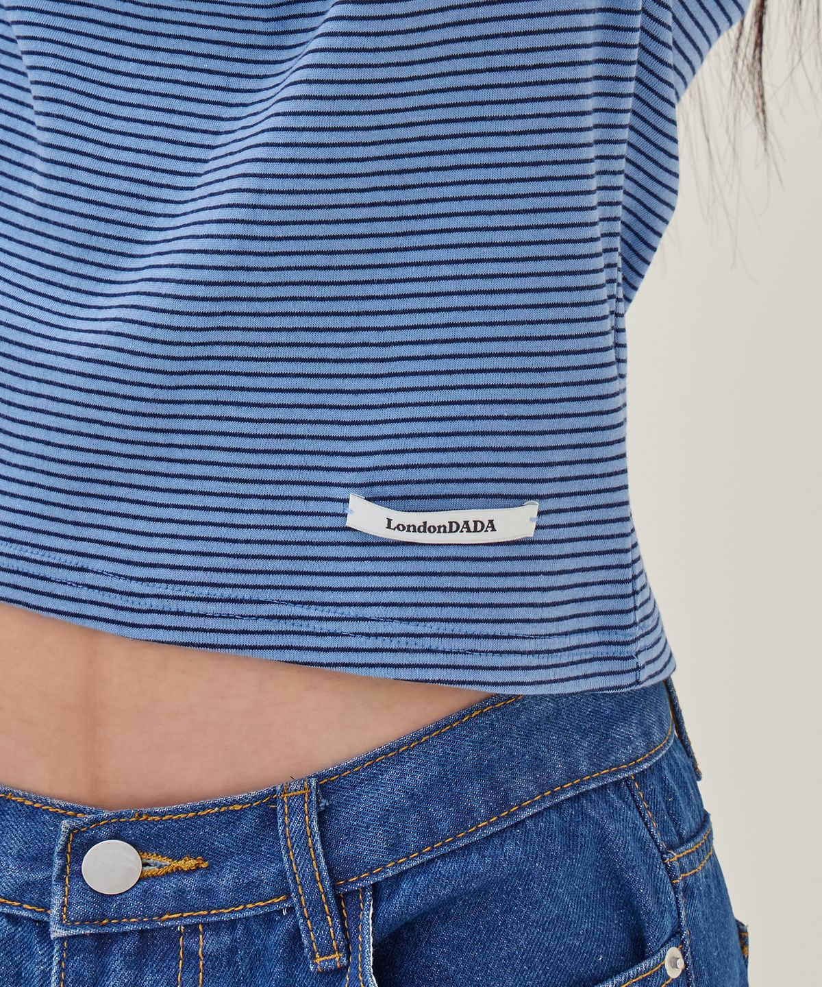 런던다다(LONDONDADA) Essential Ringer T-Shirt, S/T_BLUE