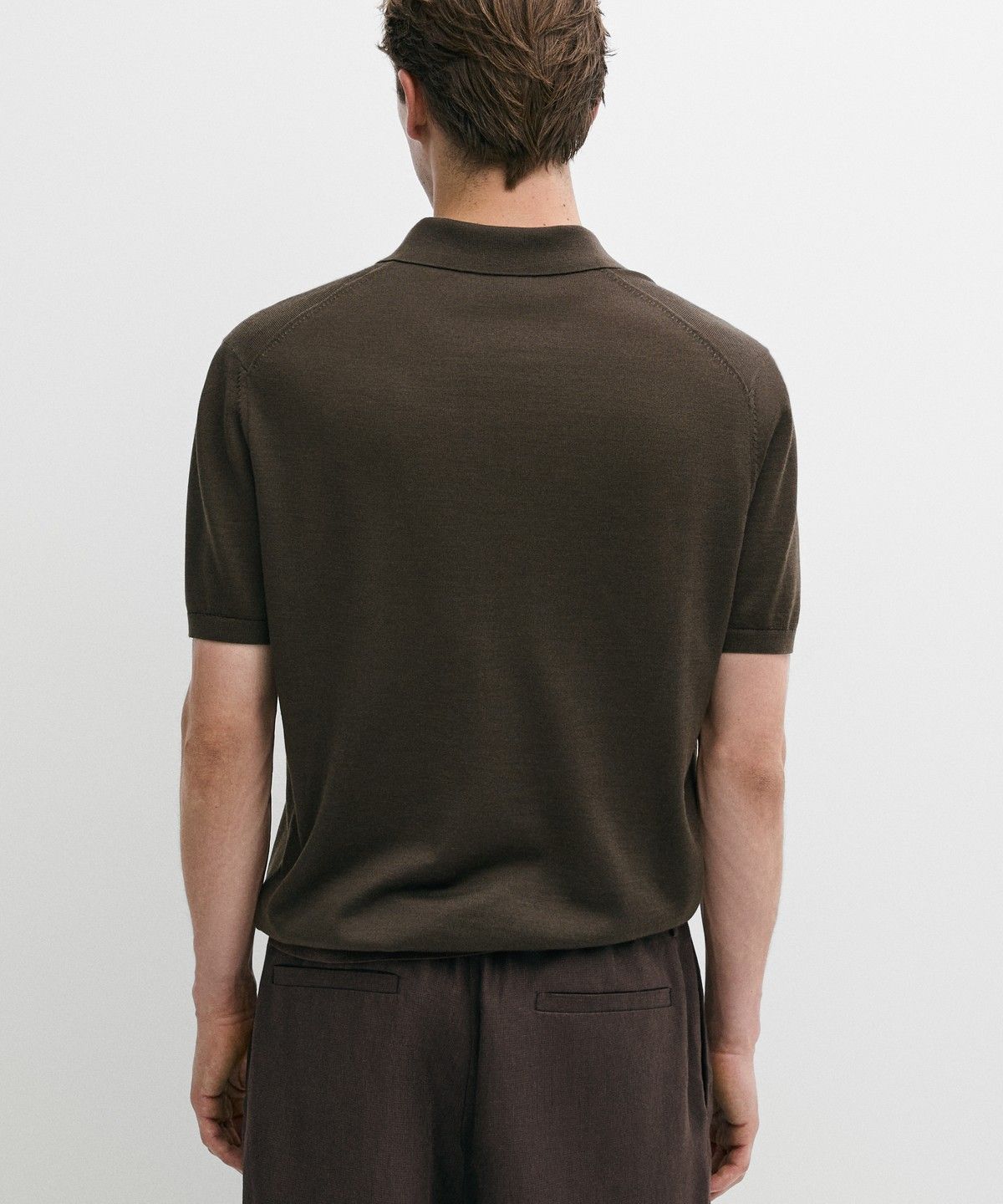 마시모두띠(MASSIMO DUTTI) 울 블렌드 지퍼 폴로 셔츠