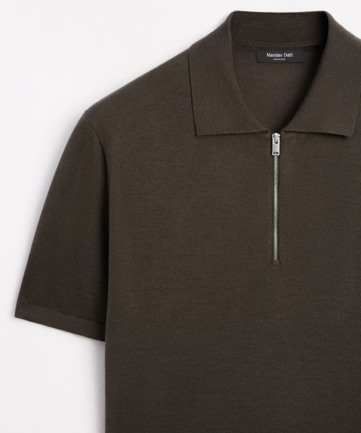 마시모두띠(MASSIMO DUTTI) 울 블렌드 지퍼 폴로 셔츠
