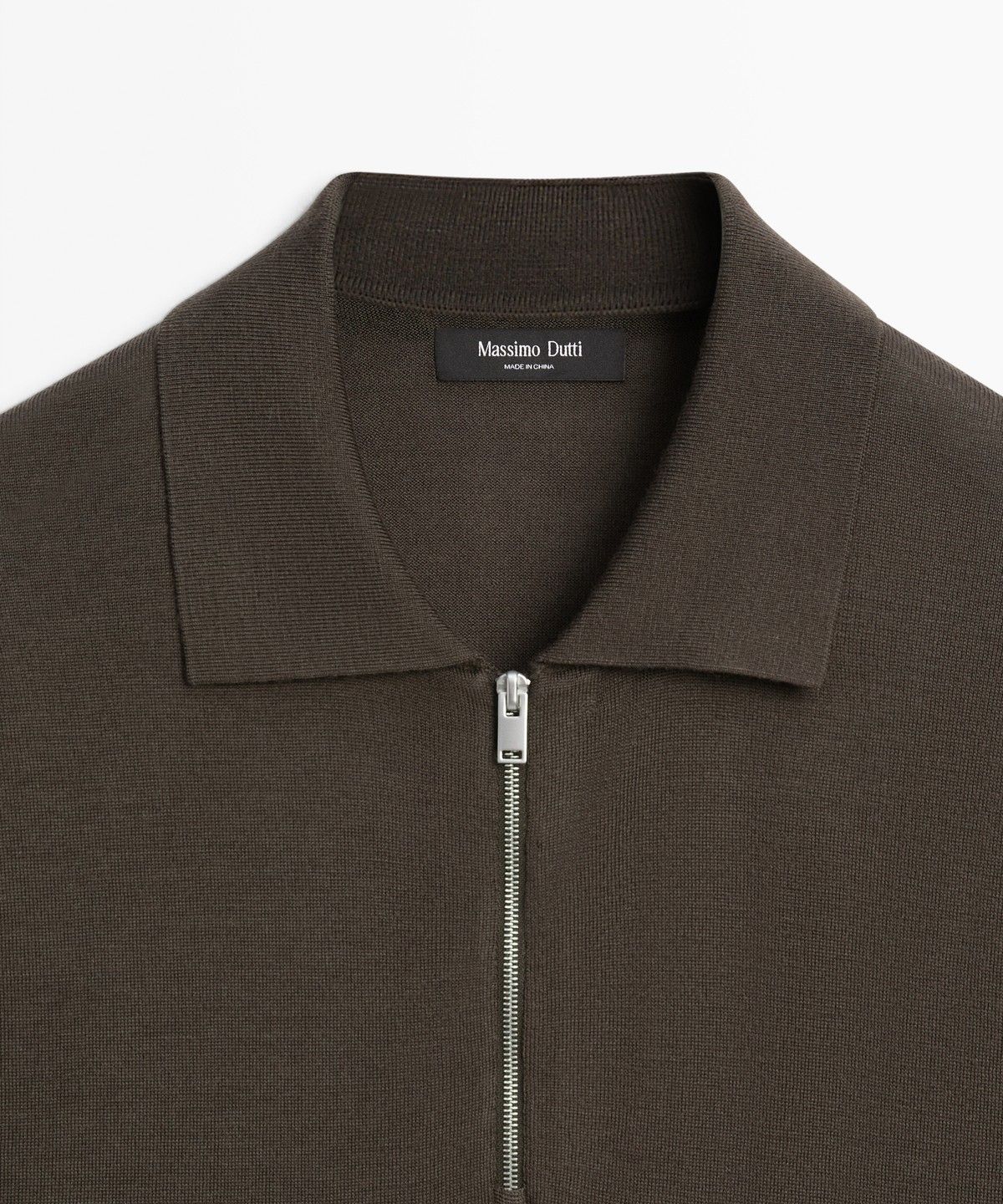 마시모두띠(MASSIMO DUTTI) 울 블렌드 지퍼 폴로 셔츠