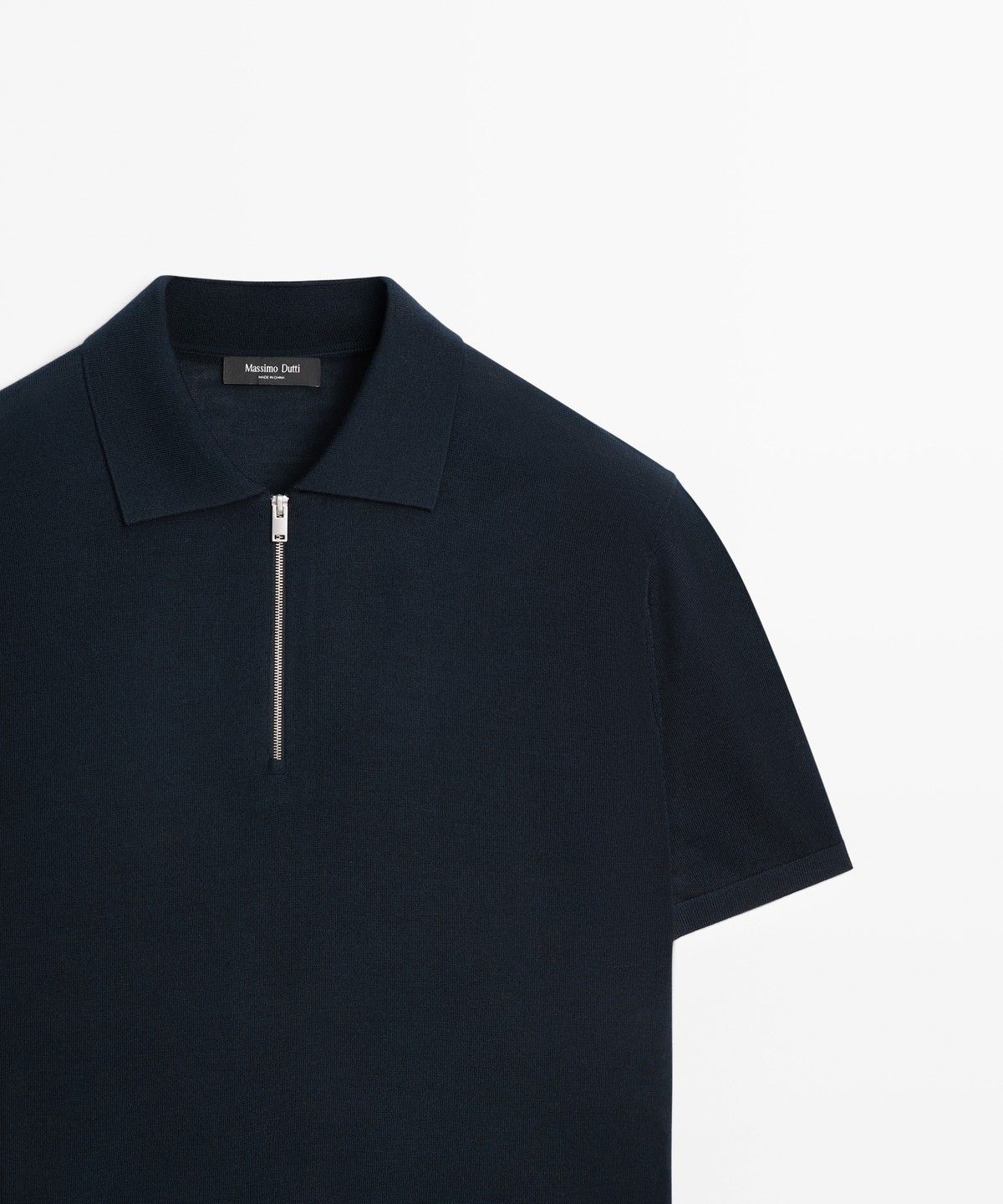마시모두띠(MASSIMO DUTTI) 울 블렌드 지퍼 폴로 셔츠