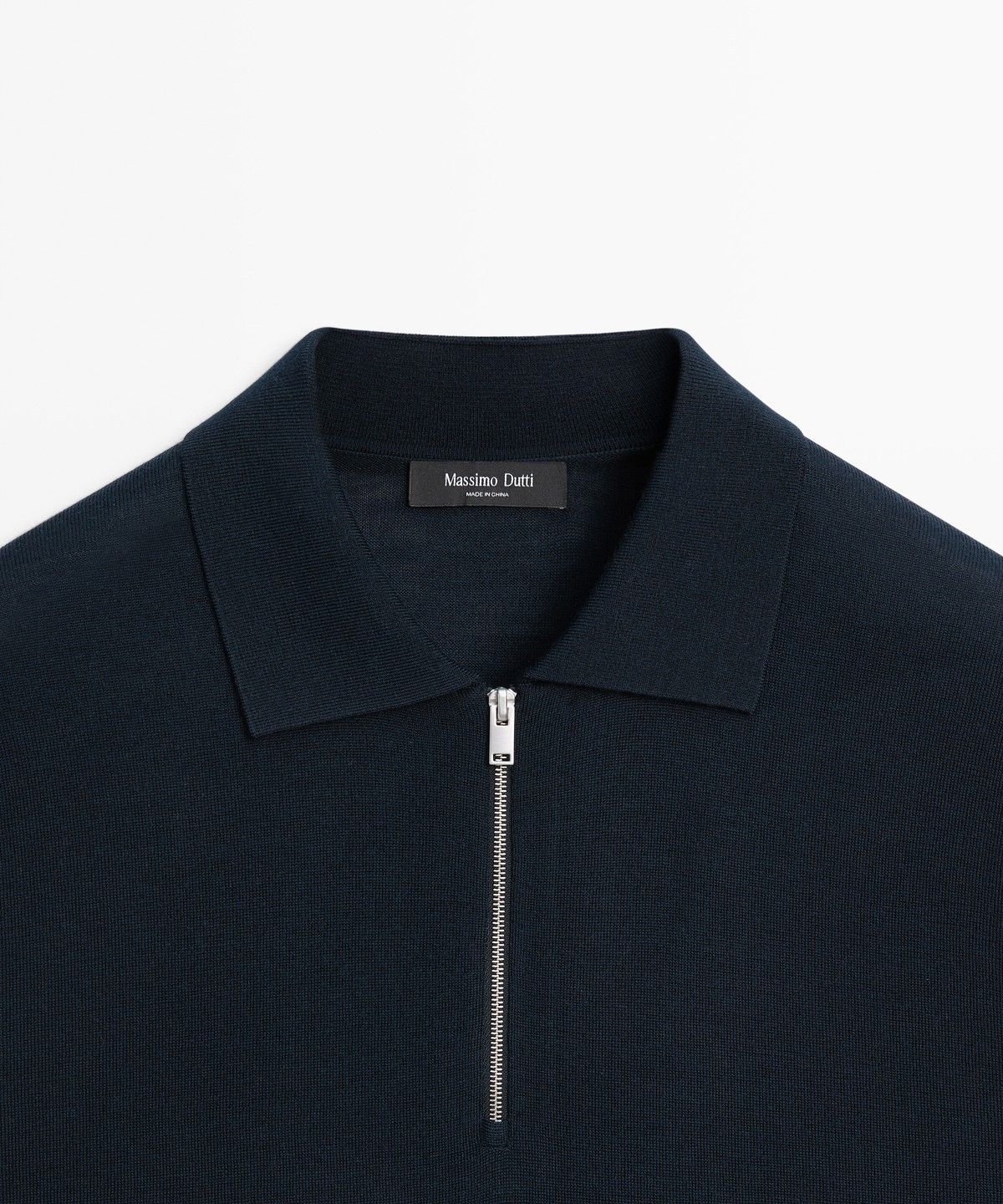 마시모두띠(MASSIMO DUTTI) 울 블렌드 지퍼 폴로 셔츠
