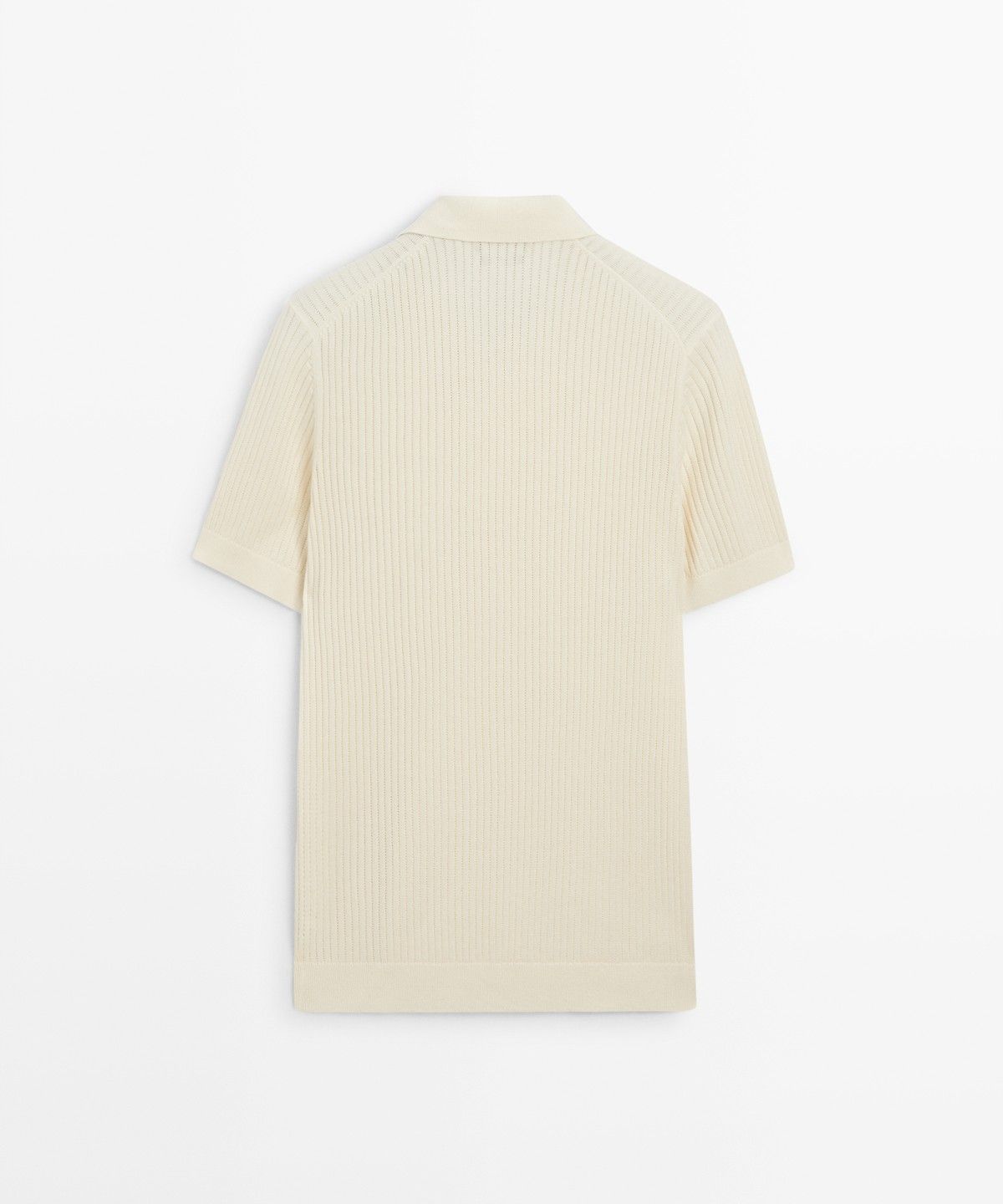 마시모두띠(MASSIMO DUTTI) 100% 코튼 골지 니트 폴로 스웨터