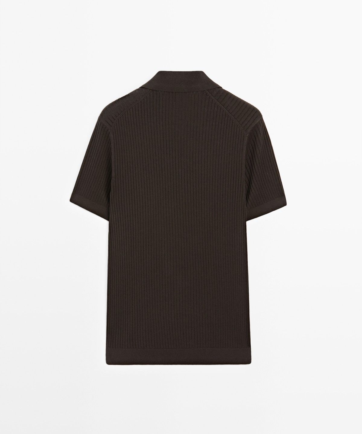 마시모두띠(MASSIMO DUTTI) 100% 코튼 골지 니트 폴로 스웨터
