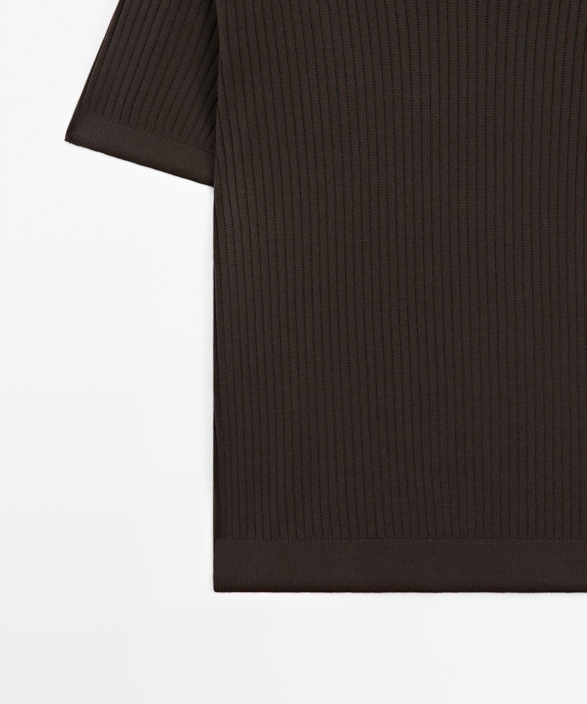 마시모두띠(MASSIMO DUTTI) 100% 코튼 골지 니트 폴로 스웨터