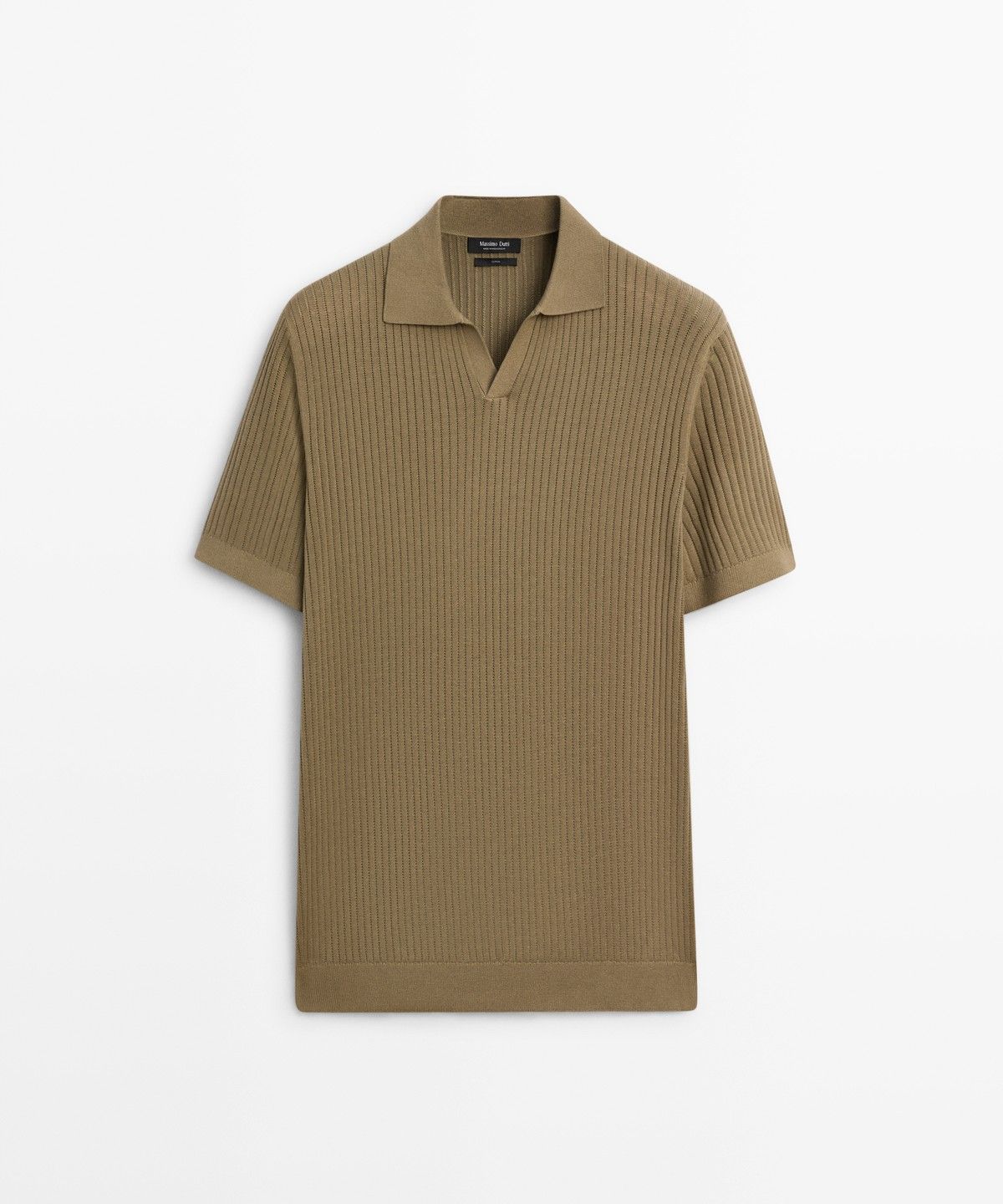 마시모두띠(MASSIMO DUTTI) 100% 코튼 골지 니트 폴로 셔츠