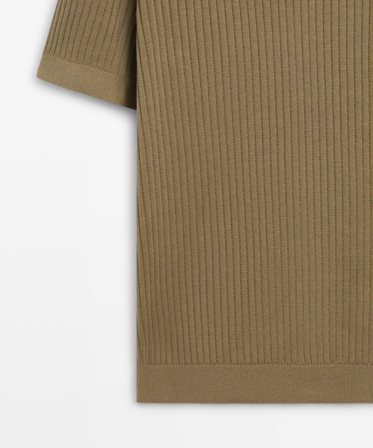 마시모두띠(MASSIMO DUTTI) 100% 코튼 골지 니트 폴로 셔츠