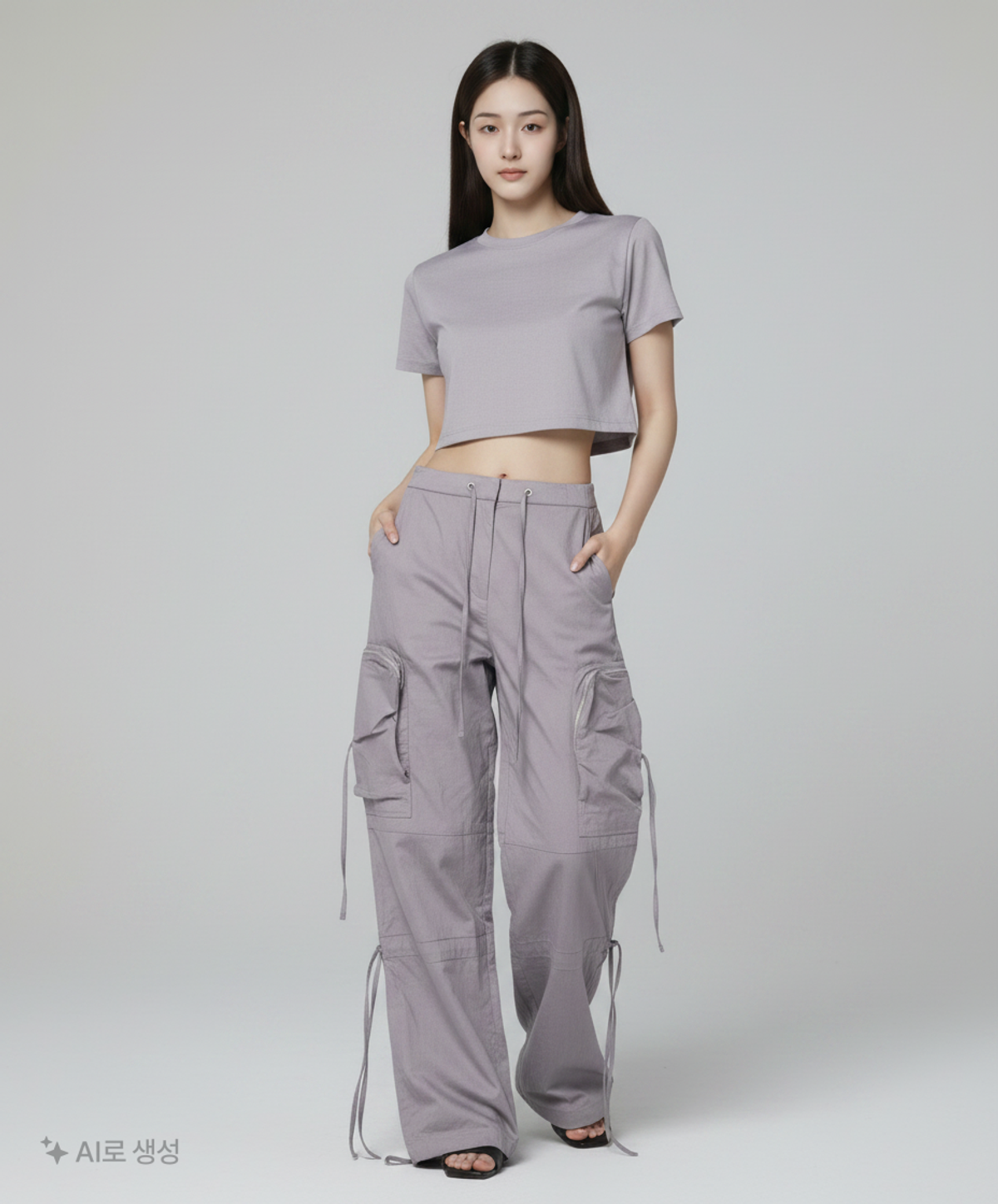 타입서비스(TYPESERVICE) Side Pocket Silhouette Pants [Charcoal] FREE